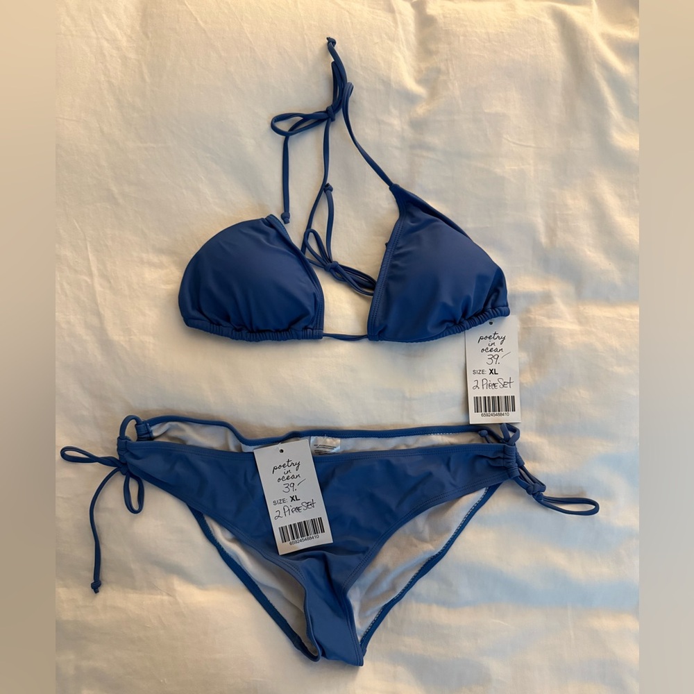 NWT Poetry in the Ocean Blue Bikini Set